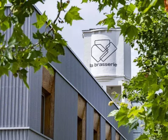 Vue sur le silo de la Brasserie située dans le quartier Saint Hélier à Rennes